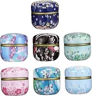 BATHVEVE 7Pcs Durable Iron Candle Tins Empty Decorative Containers for Aromatherapy Spices and Jewelry Storage for DIY Candle Making and Organizing