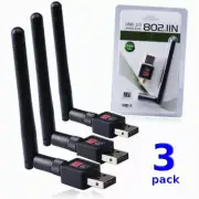 3PCS 150M USB 2.0 WiFi Wireless Network Card 802.11b/g/n LAN Adapter 7e US