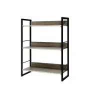 Artiss Bookshelf Display Shelves Metal Bookcase Wooden Wall Book Storage Blk New