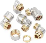 LTWFITTING 1/2 Inch Male Compression Elbow for 20 mm Aluminium Composite Pipe (Pack of 5)