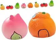 Toyvian 10pcs Mini Fruit Houses: Resin Landscape Small Decorative Figurine for Terrarium Garden Accessory Micro Scene Decor - Office Home Dollhouse Decoration
