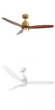 Solace 52'' DC Ceiling Fan with LED Light & Remote Timer Red Brown/White