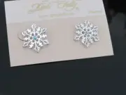 KIRKS FOLLY SNOWFLAKE EARRINGS SILVER TONE POST