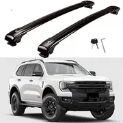 TINIANHHCT Lockable Cross Bars Roof Rack Fits for Ford Everest 2022-2025 Trend & Sport & Tremor & Wildtrak & Platinum Aluminum Crossbars Cargo Carrier（Black）