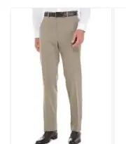 Lauren RALPH LAUREN Men's Pant 38X32L Flat Front Tan ULTRA FLEX Dress Pants