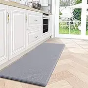 DEXI Kitchen Rugs, Kitchen Runner Mat Non Slip Kitchen Mats Cushioned Anti Fatigue, Waterproof Comfort Standing Mat for Kitchen Floor, 17x47 Inch, Grey