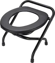 Bedside Commode, Heavy Duty Folding Commode Chair, Portable Toilet, Raised Toilet Seat, Shower Chair, Potty Chair, Safety Commode Toilet for Adults, Seniors, Disabled, Pregnant (38cm)