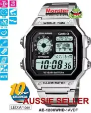 CASIO WATCH AE-1200WHD-1AVD AE1200 AE1200WHD AE-1200WH AE-1200 12 MONTH WARRANTY