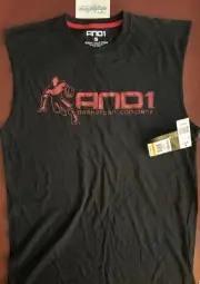 Vtg AND1 Sleeveless T Shirt Basketball Company NWT NOS New With Tags Black Red