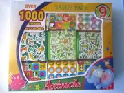 BRIGHT FUN COLORFUL VARIOUS ANIMAL STICKERS OVER 1000 (9 ROLLS) VALUE BOX NEW!