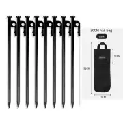 Set of 8 30CM Heavy Duty Tent Stakes for Quick and For Secure Camping Setup
