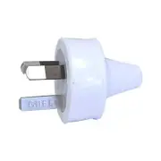 1Pcs White Soft Flexible PVC 3 Pin Plug Top Fig8 HPM 10Amp Rated 240Volts AC