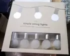 NEW West Elm Simple String Lights Indoor Outdoor 10 Globe Stainless Steel 11ft