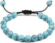 [IBOWZ] Crystal Bracelet Bead Bracelets Chakra Bracelets for Women, 7 Chakra Natural Stone Beads Blue Magnesite Adjustable Bangle Lucky Jewelry Yoga Pray Energy Balance Charm Diffuser Bracelet Coupl