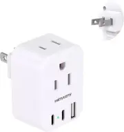 US to Japan Plug Adapter, Japan Power Travel Adpter with 2 Outlets 3 USB Ports(2