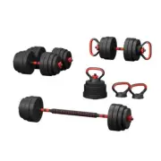 NNEDSZ 40kg Adjustable Dumbbells Set Kettle Bell Weight Plates Barbells Gym
