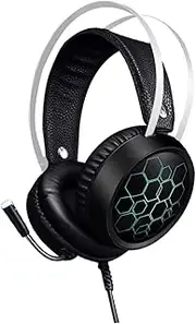 KOMBIUDA RGB Wired Gaming Headset with Mic Comfortable Over Ear Headphones for Gaming Noise Cancelling Design Immersive Audio Quality for Gamers and Online Play
