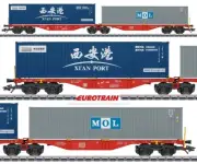Marklin 47815 Eurotrain Idee&Spiel Exklusiv Double Flat Car set with Containers
