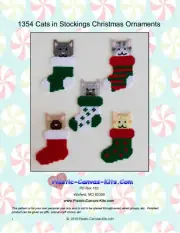 Cats in Stockings Christmas Ornaments-Plastic Canvas Pattern or Kit