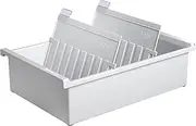 HAN Card Tray DIN A5 Landscape, Modern Design for 1,300 Cards, Including 2 Support Plates with Viewing tabs, 955-0-11, Light Grey