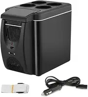 6L Portable Compact Mini Fridge 12V Car Refrigerator Freezer For Camping Traveling Electric Cool Box Summer Outdoor Fridge(6L 12V Black)