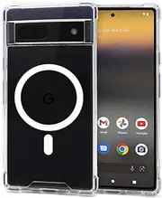 JProtect Magnetic Phone Case for Google Pixel 7a for Magsafe Case/Shockproof Pixel 7a Case for MagSafe Transparent/Clear Case for Google Pixel 7a Case Magnet