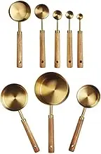HOLIDYOYO Metal Measuring Cup Spoon Set 8pc Stainless Steel Set Scale Markings for Accurate Measurement