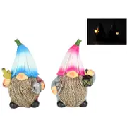 Flower Gnome with Solar Light Up Bird or Lantern