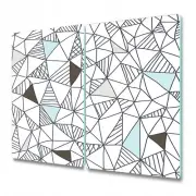 Tempered Glass Bread Serving Board Worktop Saver Doodle grey and white 2x30x52