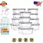 Airtight Glass Storage Containers – 24 PCS Meal Prep Set, Microwave & Oven Safe