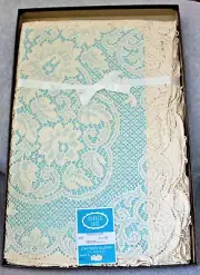 Vintage Carefree Elegance Quaker Lace Tablecloth Barcelona Natural 70" x 90" New