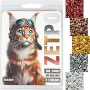 100 pcs Soft Cat Claw Caps for Cats Nail Claws 5X Colors + 5X Adhesive Glue + 5X Applicator, Pet Tips Cover Paws Soft Covers (M, Metal Red, Bronze, Gold, Silver, Pearl White)