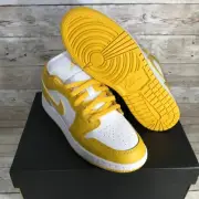 Sz 6.5Y/Women's 8 - Nike Jordan 1 Low White Pollen Mustard 553560-171