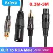 3-Pin XLR Male Female to RCA Male Microphone Stereo Audio Cable Converter for DJ