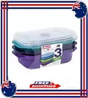 Decor Microsafe Decor Oblong Jewel Container, Pack of 3 Pieces, 900ml Capacity,
