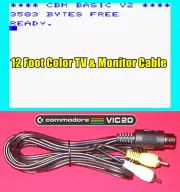 12Ft Color AV TV & Monitor Composite Cable for Commodore VIC-20 Computer NEW