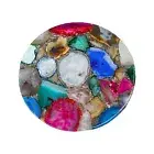 Multi Agate Stone Round End Coffee Table for Home, Agate Center Dining Table Top