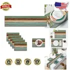 Premium Linen Table Runner (70”x13”) & Placemats (18”x12”) Set - Farmhouse Style