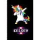 Kelsey - Dabbing Unicorn personalized named Notebook: Personalized Dabbing Unicorn notebook For Girls Who Love Unicorns - Cute Unicorn, Cute Rainbow U