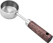 Coffee Scoop - 15ml Long Handled Stainless Steel Coffee Spoon | Ground Large and Wide Tops | Small Stainless Tables Spoons | Measuring Spoon with Wooden Handle | Multifunctional Vintage Scoop