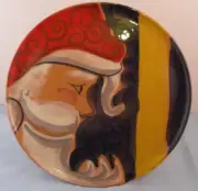 Zrike Jolly St Nick Santa Footed Cake Plate Stand Old World Santa Christmas Tray