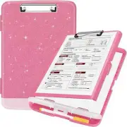 Sooez Glitter Clipboard with High Capacity Storage, 8.5X11'' with Pen Holder