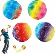 Pack of 4 Multicoloured Jumping High Moon Balls - Astro Jump Ball, Spaceballs, Interactive Toy for Stress Relief, Jumping Ball for Children, Suitable for Indoor and Outdoor Use