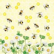 20-ct 6.5 Bee Napkins for Decoupage Bee Dinner Napkins Paper Bee Cocktail Napkins Cute Honeybee Napkins Decoupage Napkins with Bees Decorative Napkins Luncheon Beverage Honey Napkins Bee Joy