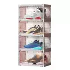 New Mayi Box Foldable Shoe Display Cases, Cabinet 1 Rows 4 Layers Stackable LED