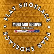 Mustard Brown Flat Shoelaces Custom Length Boots Sneakers Runners & Shoes PF8MM1