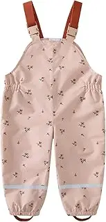 [SEVEN BB] Children's Rain Trousers Boys Rain Dungarees Girls Windproof and Waterproof Waistband Trousers 12 Months - 8 Years, Flowers, 1-2 Years