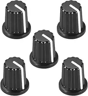 uxcell 5pcs,4x6mm D Type Potentiometer Control Knobs for Electric Guitar Acrylic Volume Tone Knobs Black, White(180 Degree)