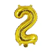 Number Two Balloon Gold Number 2 Balloon 32" Foil Mylar Gold Number Balloon