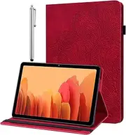 Case for Samsung Galaxy Tab A9 Plus 2023 with Pen, PU Leather Flip Case, Wallet, Stand, Pen Holder, Tablet Protective Case for Samsung Galaxy Tab A9 Plus - Red